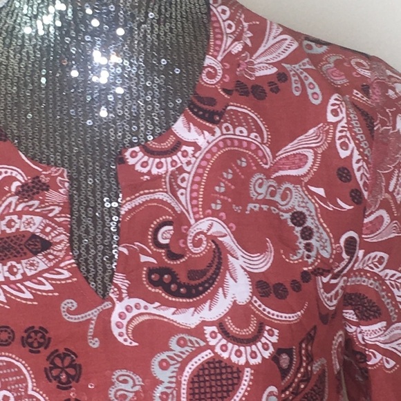 Ann Taylor factory tunic boho top paisley XS - Picture 2 of 7